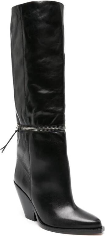 ISABEL MARANT Larane 90mm zip-embellished boots Black