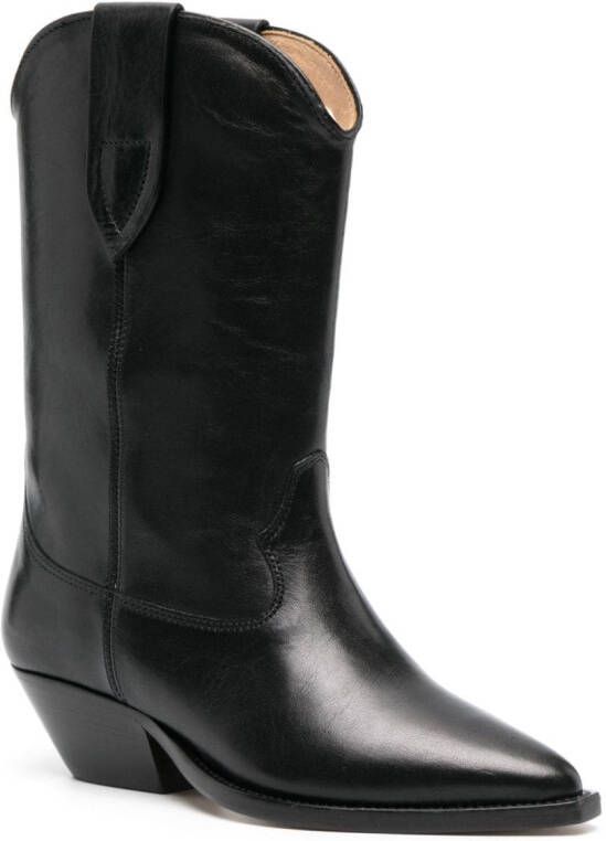 ISABEL MARANT leather block-heel boots Black