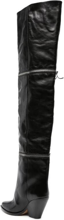 ISABEL MARANT Lelodie 100mm thigh-high leather boots Black