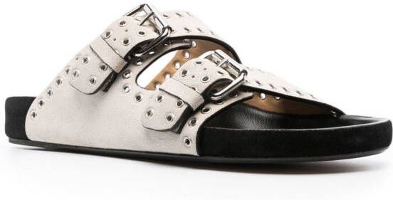 ISABEL MARANT Lenny double-buckle sandals Neutrals