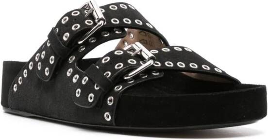 ISABEL MARANT Lennyo eyelet-embellished sandals Black