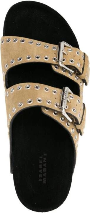 ISABEL MARANT Lennyo eyelet-embellished sandals Neutrals