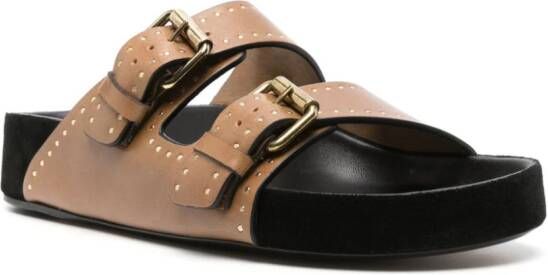 ISABEL MARANT Lennyo leather sandals Brown