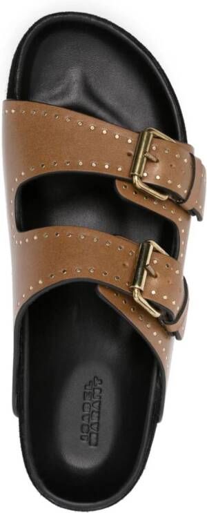 ISABEL MARANT Lennyo leather sandals Brown