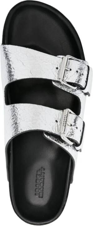 ISABEL MARANT Lennyo leather sandals Silver