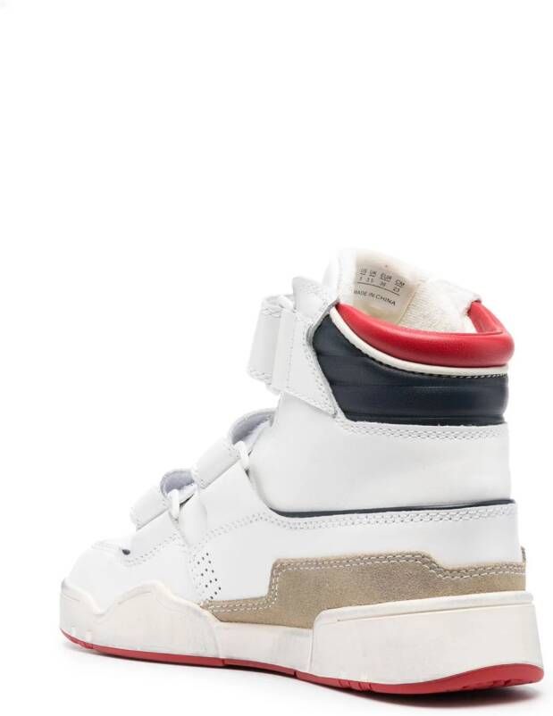 ISABEL MARANT logo-patch leather sneakers White