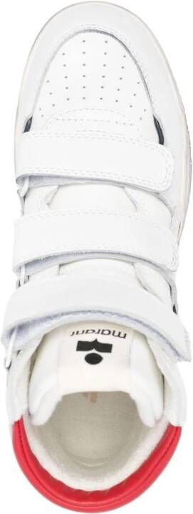 ISABEL MARANT logo-patch leather sneakers White
