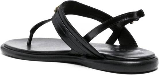 ISABEL MARANT logo-plaque leather slingback sandals Black