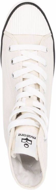 ISABEL MARANT logo-print lace-up sneakers Neutrals