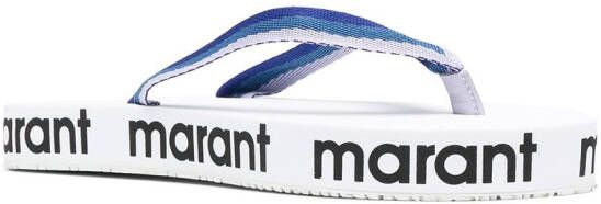 ISABEL MARANT logo-printed flip-flops Blue