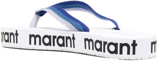 ISABEL MARANT logo-printed flip-flops Blue