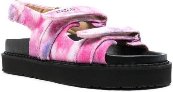 ISABEL MARANT Madee tie-dye slingback sandals Pink