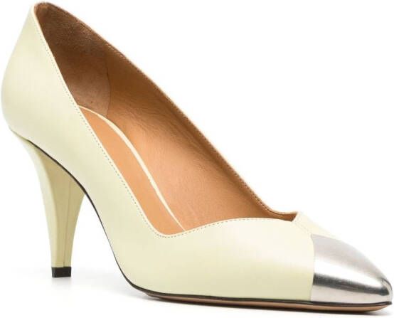 ISABEL MARANT metal-toe 85mm leather pumps Yellow