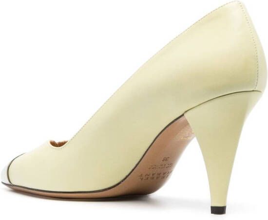 ISABEL MARANT metal-toe 85mm leather pumps Yellow