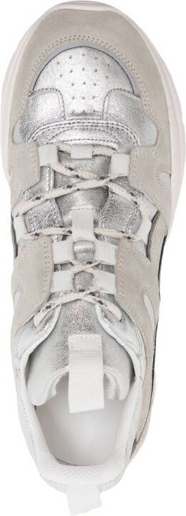 ISABEL MARANT metallic low-top sneakers Silver
