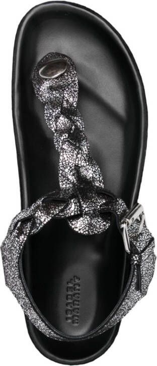 ISABEL MARANT metallic-strap leather sandals Silver