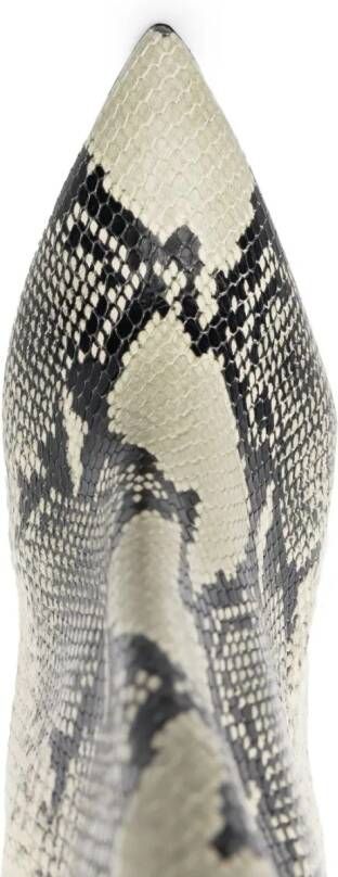 ISABEL MARANT Miyako 105mm snake-effect leather ankle boots Neutrals