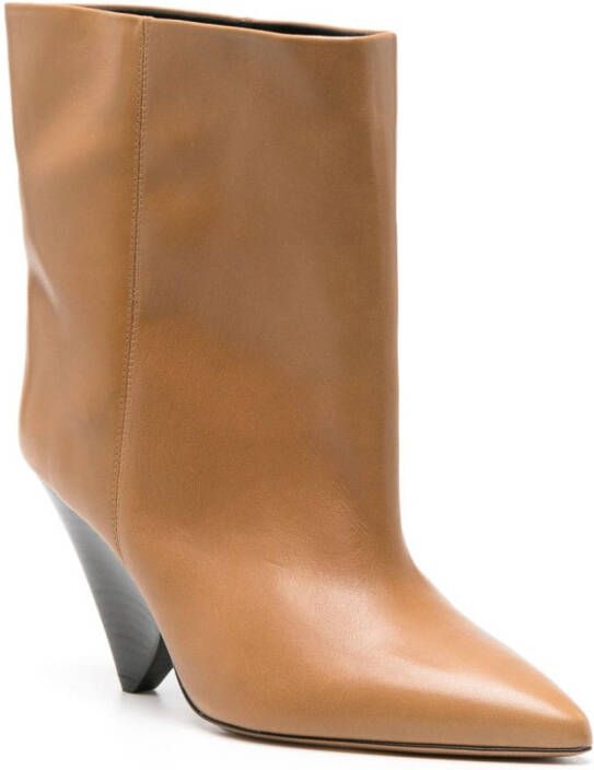 ISABEL MARANT Miyako 85mm leather boots Neutrals