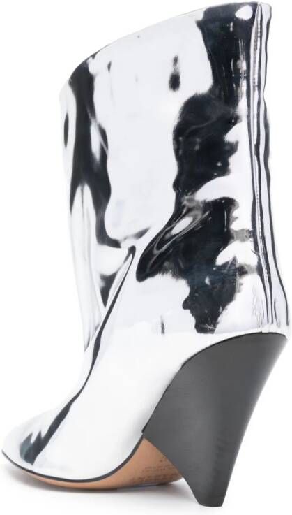 ISABEL MARANT Miyako 90mm leather boots Silver