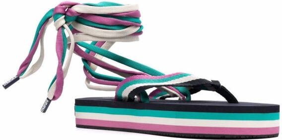 ISABEL MARANT multi-drawstring strap sandals Green