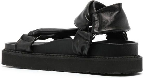 ISABEL MARANT Naori grained-leather sandals Black