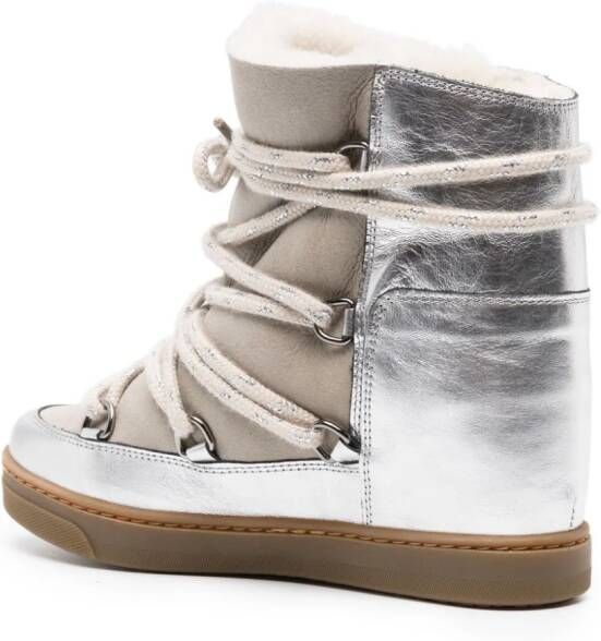 ISABEL MARANT Nowles-gf leather ankle boots Silver