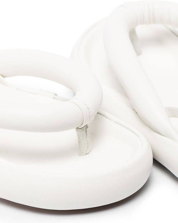 ISABEL MARANT Orene leather flatform sandals White