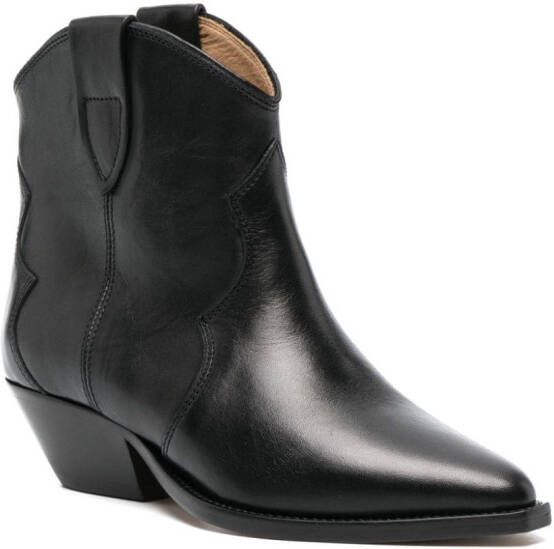 ISABEL MARANT pointed-toe leather ankle boots Black