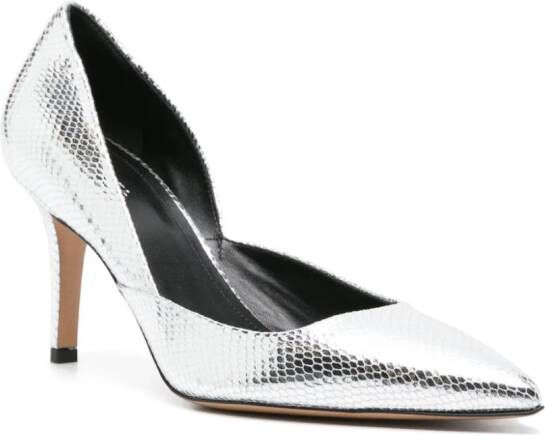 ISABEL MARANT Purcy 80mm snakeskin-effect pumps Grey