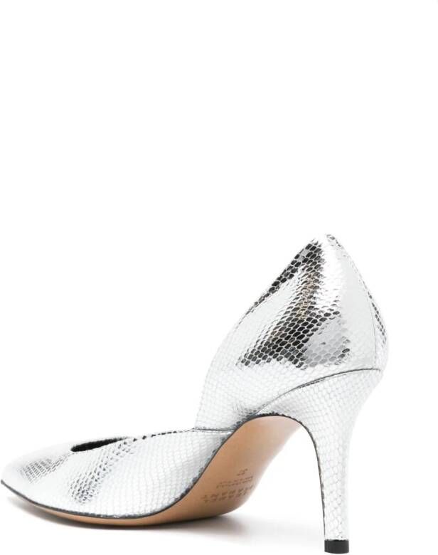 ISABEL MARANT Purcy 80mm snakeskin-effect pumps Grey