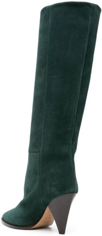 ISABEL MARANT Ririo 90mm suede leather boots Green
