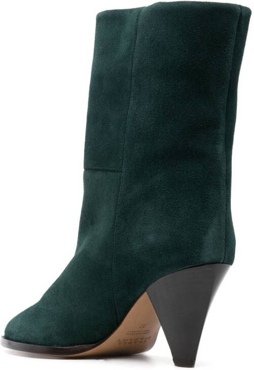ISABEL MARANT Rouxa 75mm suede ankle boots Green
