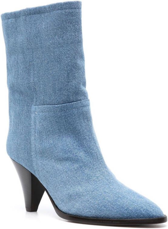 ISABEL MARANT Rouxa 80mm suede ankle boots Blue