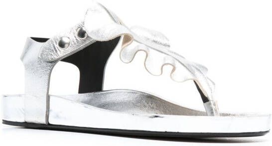 ISABEL MARANT ruffle-trim sandals Silver