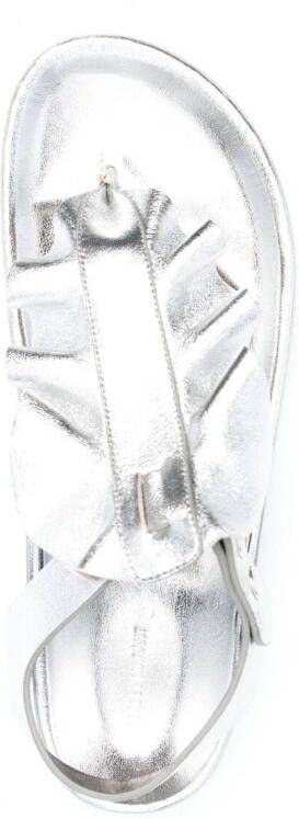 ISABEL MARANT ruffle-trim sandals Silver