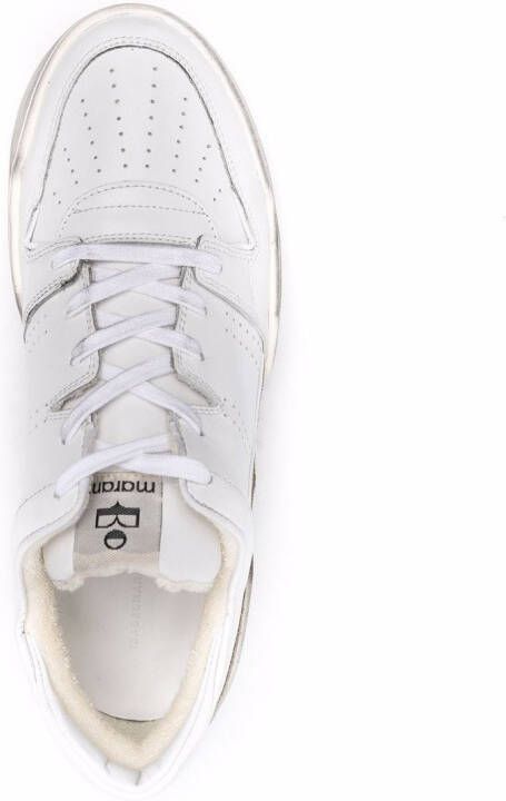 MARANT shearling leather sneakers White