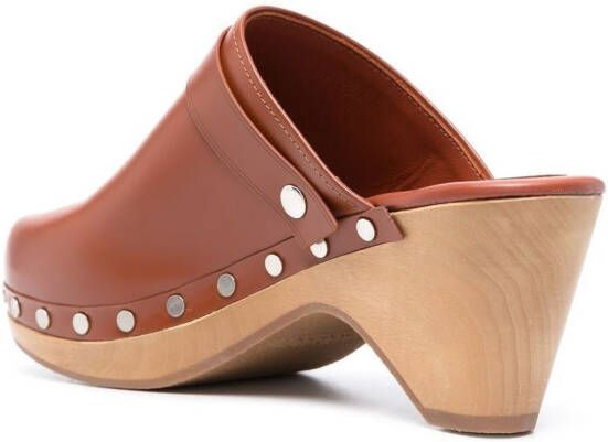 ISABEL MARANT Titya leather clogs Brown