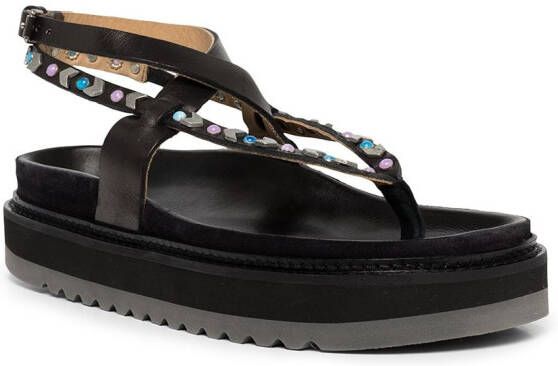 ISABEL MARANT stud-embellished thong-strap sandals Black
