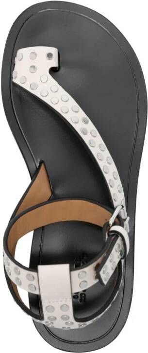 ISABEL MARANT studded leather sandals White