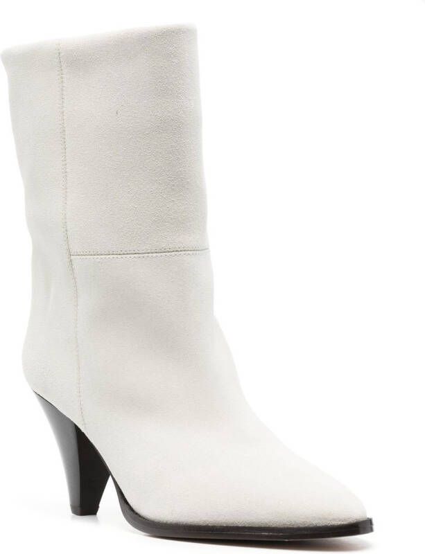 ISABEL MARANT suede 80mm ankle boots White