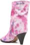 ISABEL MARANT tie-dye print denim boots Pink - Thumbnail 3