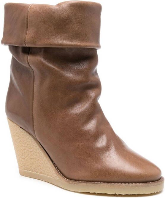 ISABEL MARANT Totam 90mm leather boots Brown