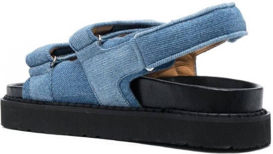 ISABEL MARANT touch-strap denim slingback sandals Blue