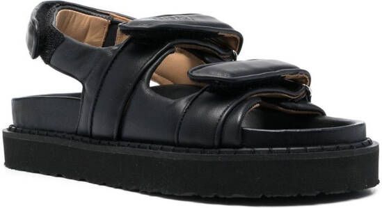 ISABEL MARANT touch-strap platform leather sandals Black