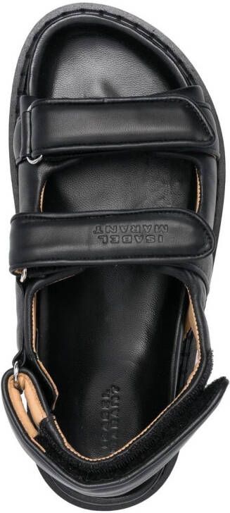 ISABEL MARANT touch-strap platform leather sandals Black