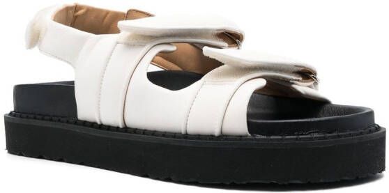 ISABEL MARANT touch-strap platform leather sandals White