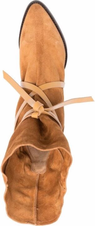 ISABEL MARANT wrap suede boots Brown