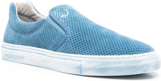 Jacob Cohën perforated-detail slip-on sneakers Blue