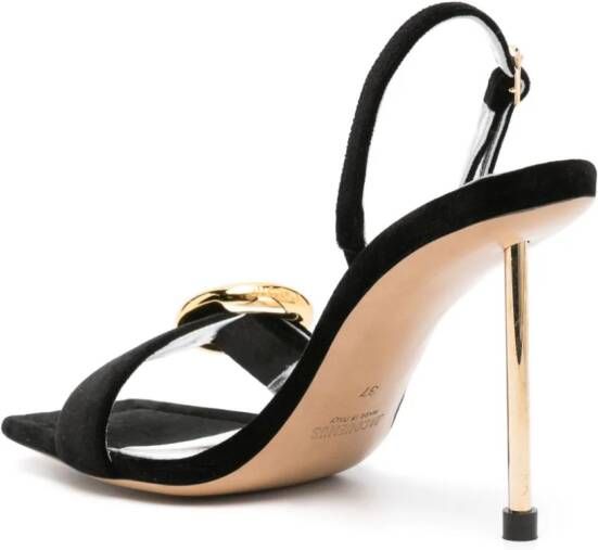 Jacquemus 105mm velvet sandals Black