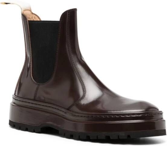 Jacquemus Les Chelsea Pavane leather boots Brown